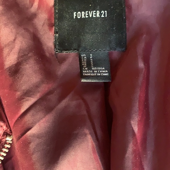 NWT Burgundy Vegan Leather Moto Jacket - Picture 5 of 10